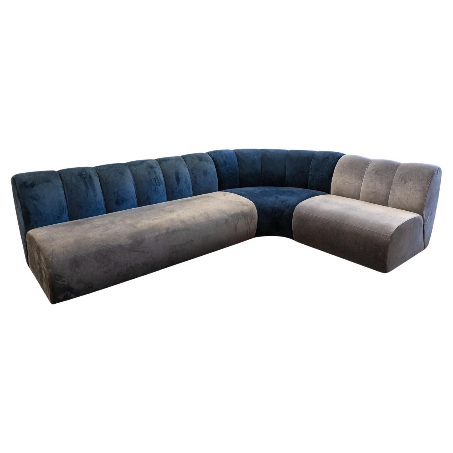 Contemporary West Elm x Steelcase Belle Prototype Navy and Grey Sectional Sofa For Sale
