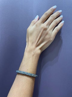 Contemporary Wheat Chain Sapphire Bracelet in Yellow Gold