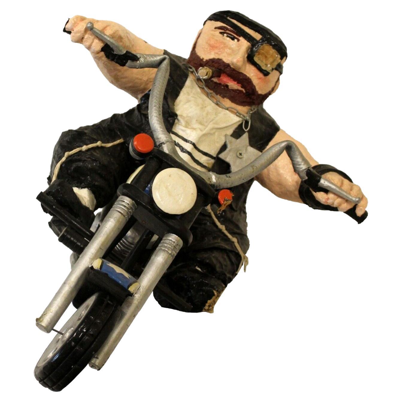 Contemporary Whimsical Harley Ben David Paper Mache Sculpture by Mike Leaf For Sale
