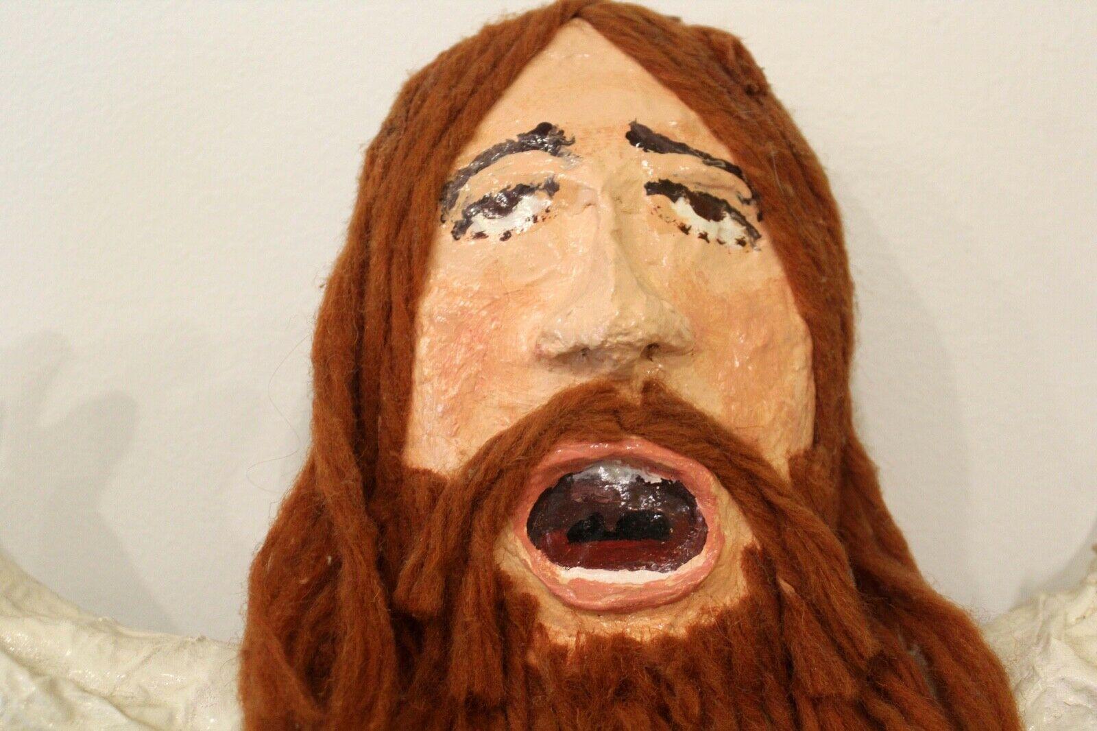Contemporary Whimsical Mike Leaf The Messiah, Bob Dylan & The Rebbe Paper Mache For Sale 3