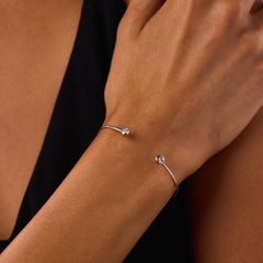 Contemporary white and brown diamond 18k white gold bracelet