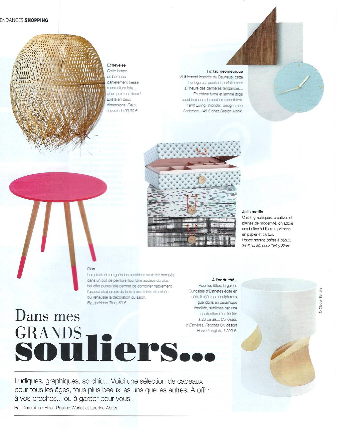Céramique Table d'appoint contemporaine en céramique blanche et or par Hervé Langlais en vente
