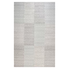 Alfombra contemporánea de lana blanca y gris de Doris Leslie Blau