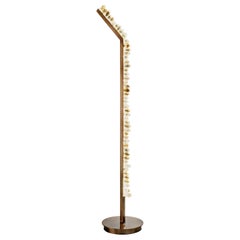 Contemporary White and Smoked Quartz Floor Lamp