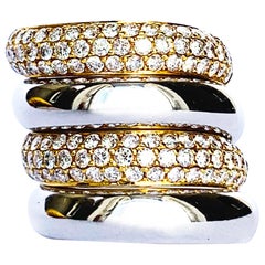 Used Rosior "Detachable" Rings set with Diamonds in White and Yellow Gold