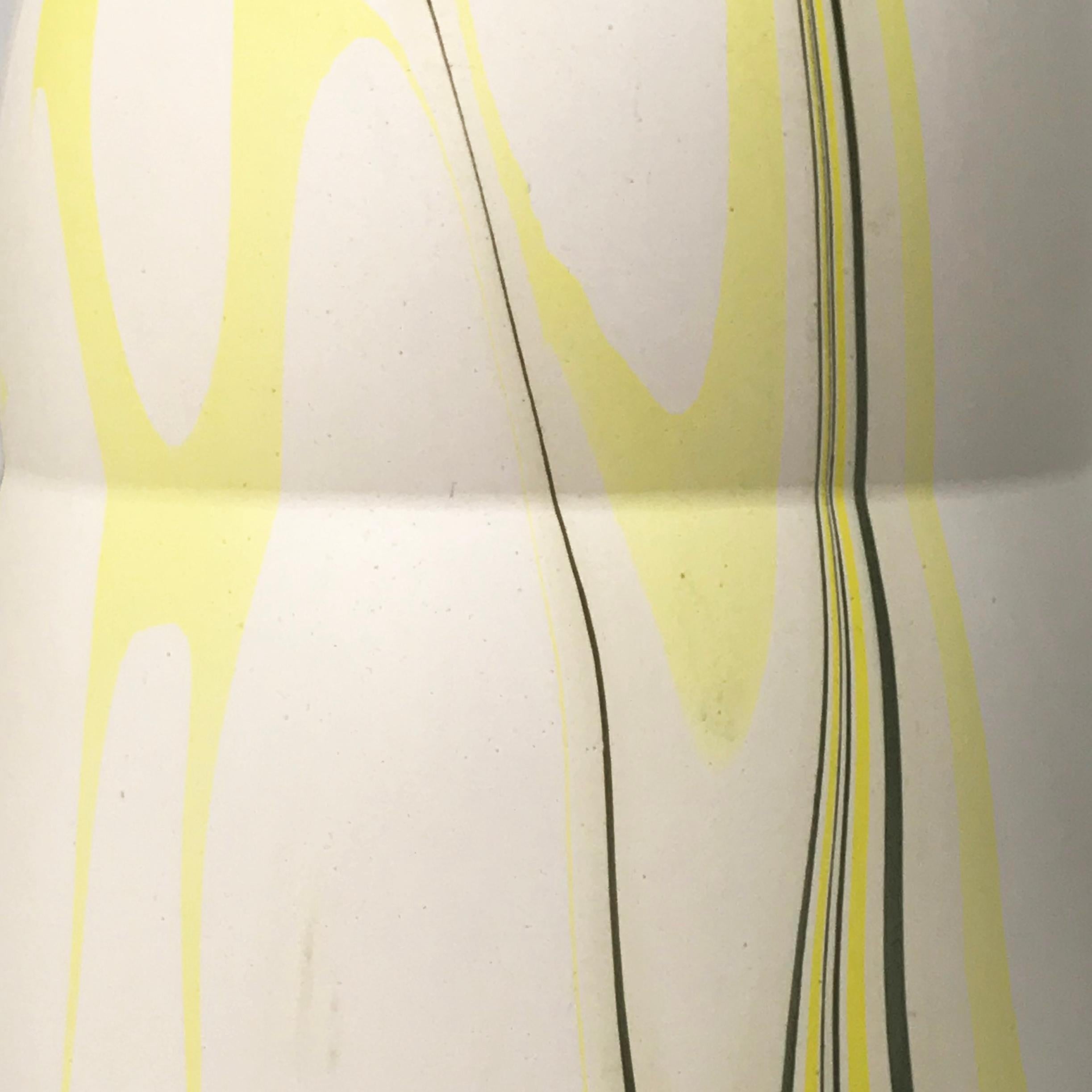 Organic Modern Contemporary White and Yellow Marbled Tethys Vase by Elyse Graham For Sale