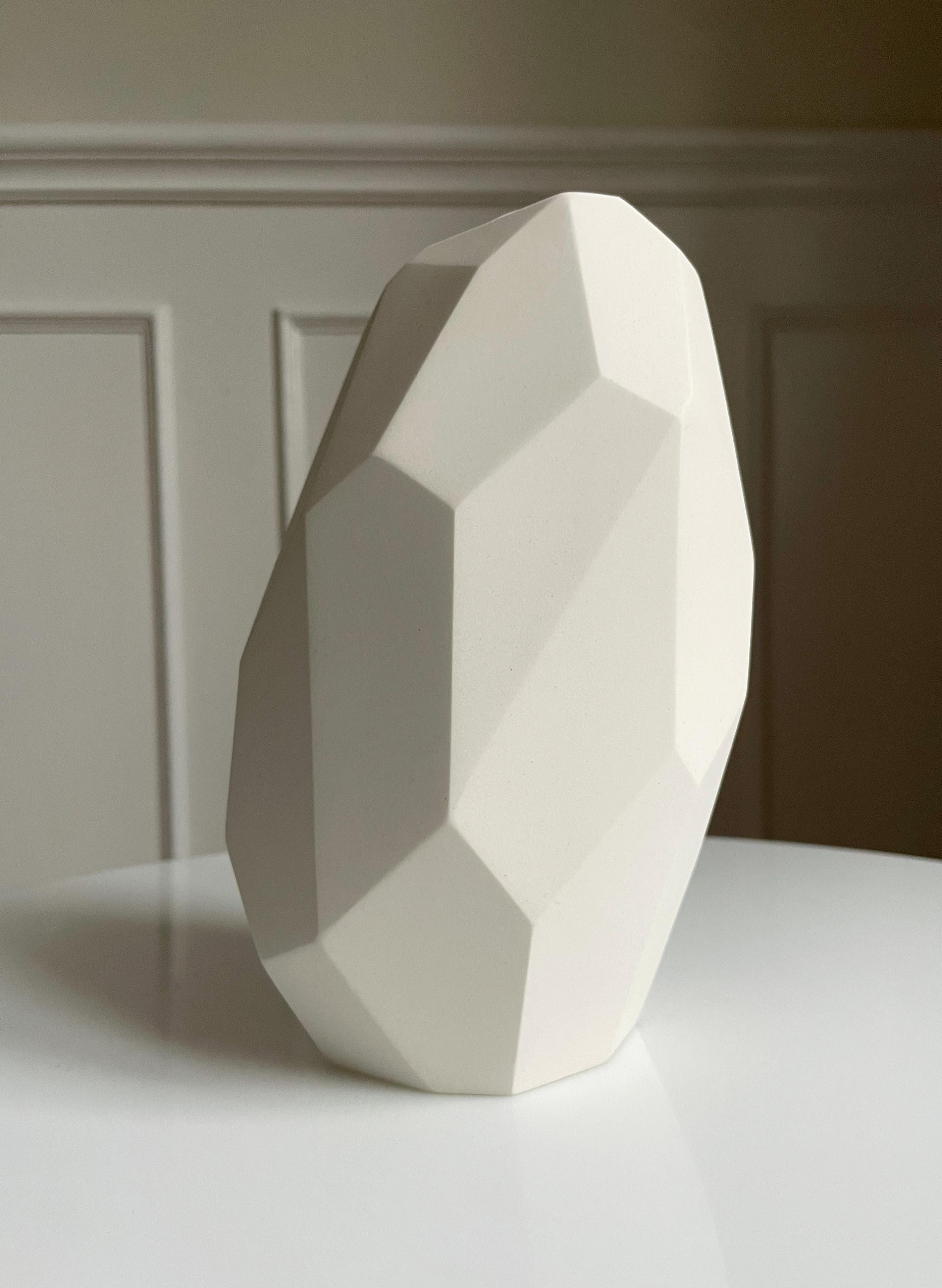 Contemporary White Angular Slant Vase, Limited Edition, Denmark, 2021 For Sale