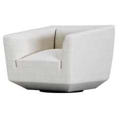 Fauteuil blanc contemporain Panis d'Amura Lab, pivotant, Dedar, Karakorum