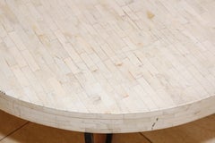 Contemporary White Bone Inlay Round Table
