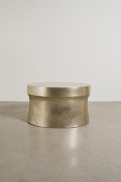 Contemporary White Bronze Oval Dong Shan Table by Robert Kuo, Limited