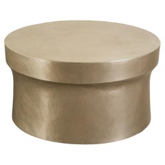 Contemporary White Bronze Oval Dong Shan Table by Robert Kuo, Limited