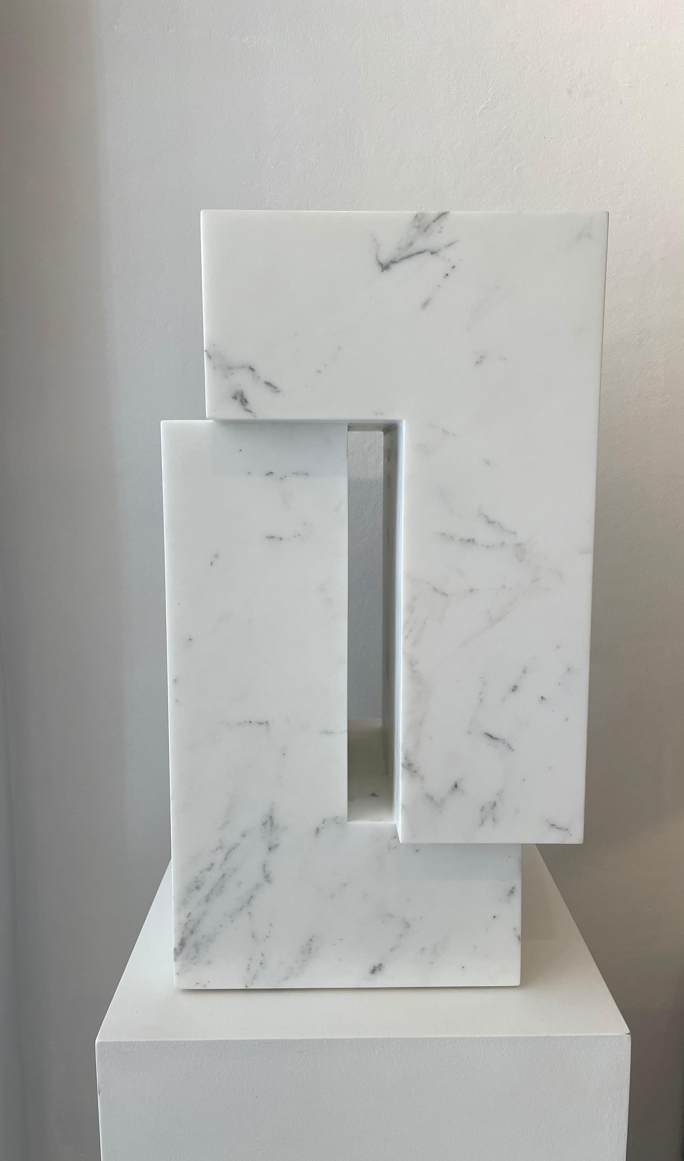 Contemporary white Carrara marble sculpture by Pieter Van Loocke, Belgium
European.
 