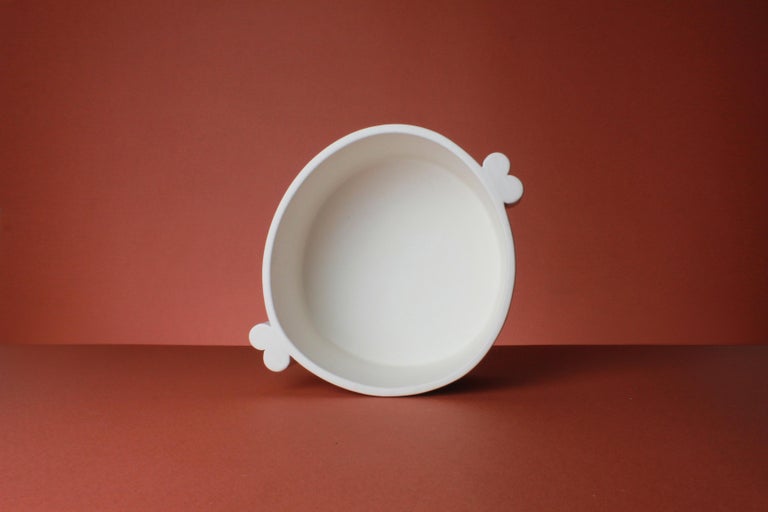 Contemporary White Ceramic Deep Serving Dish Handmade For Sale at 1stDibs