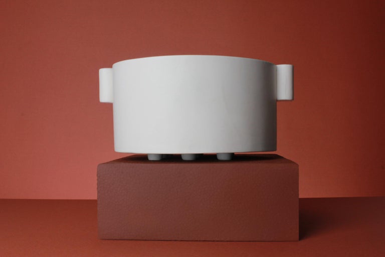 Contemporary White Ceramic Deep Serving Dish Handmade For Sale at 1stDibs