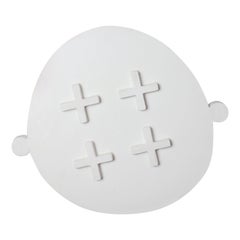 Contemporary White Ceramic Flat Serving Dish Plate Handmade