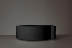 Contemporary White Ceramic Salad Bowl Serving Dish Handmade_black