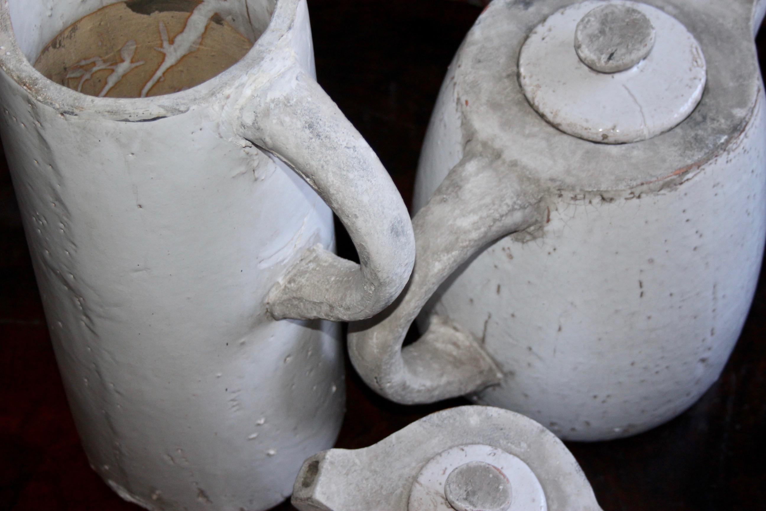 Set de vases contemporains en céramique blanche 7