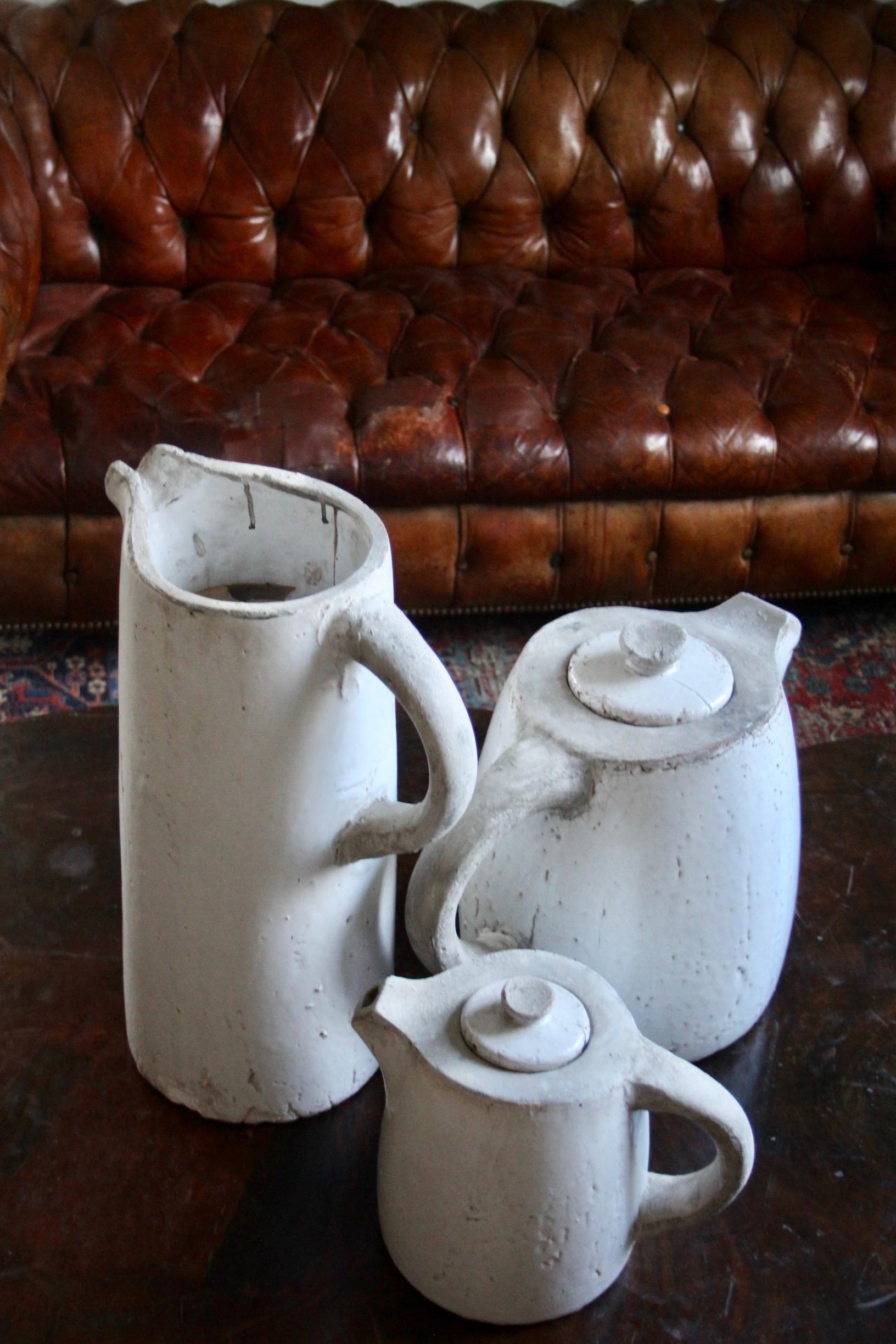 XXIe siècle et contemporain Set de vases contemporains en céramique blanche