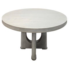 Contemporary White Cerused Oak Round Accent Table by Beautiter Home