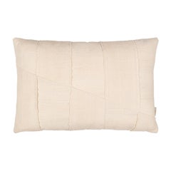 Contemporary White Cushion Cover from Handwoven Malian Cotton Fabrics