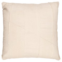 Contemporary White Cushion Cover from Handwoven Malian Cotton Fabrics