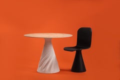 Contemporary white dining table, additive manufacturing in biopolymers, Italy