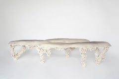 Contemporary white Epimorph bench - Selenite by Elissa Lacoste