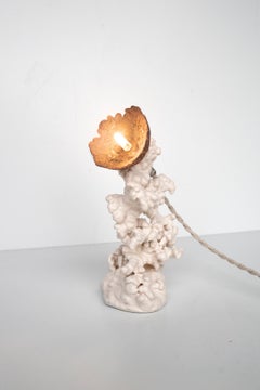 Contemporary white Epimorph lamp - Selenite by Elissa Lacoste