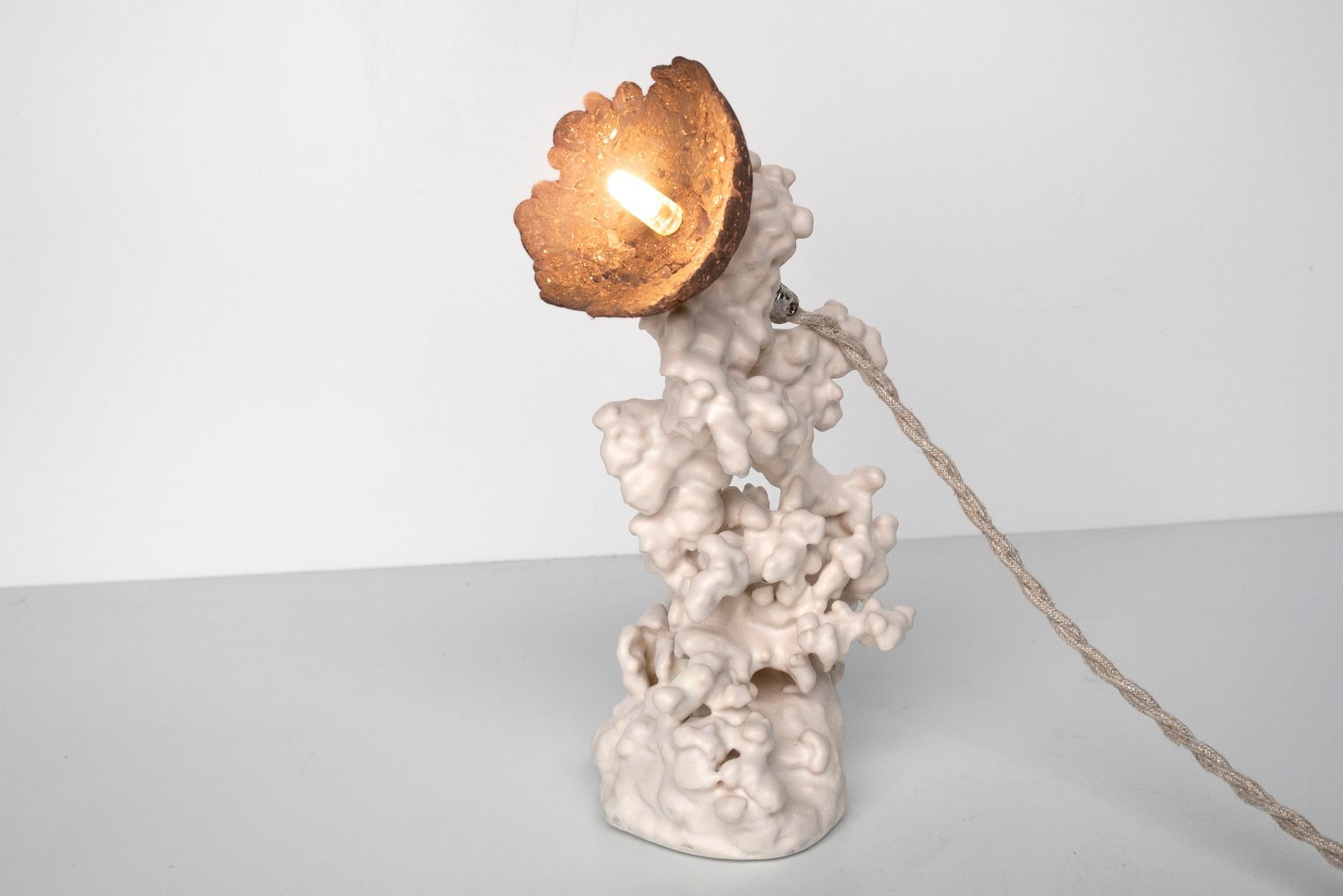 French Contemporary white Epimorph lamp - Selenite by Elissa Lacoste For Sale