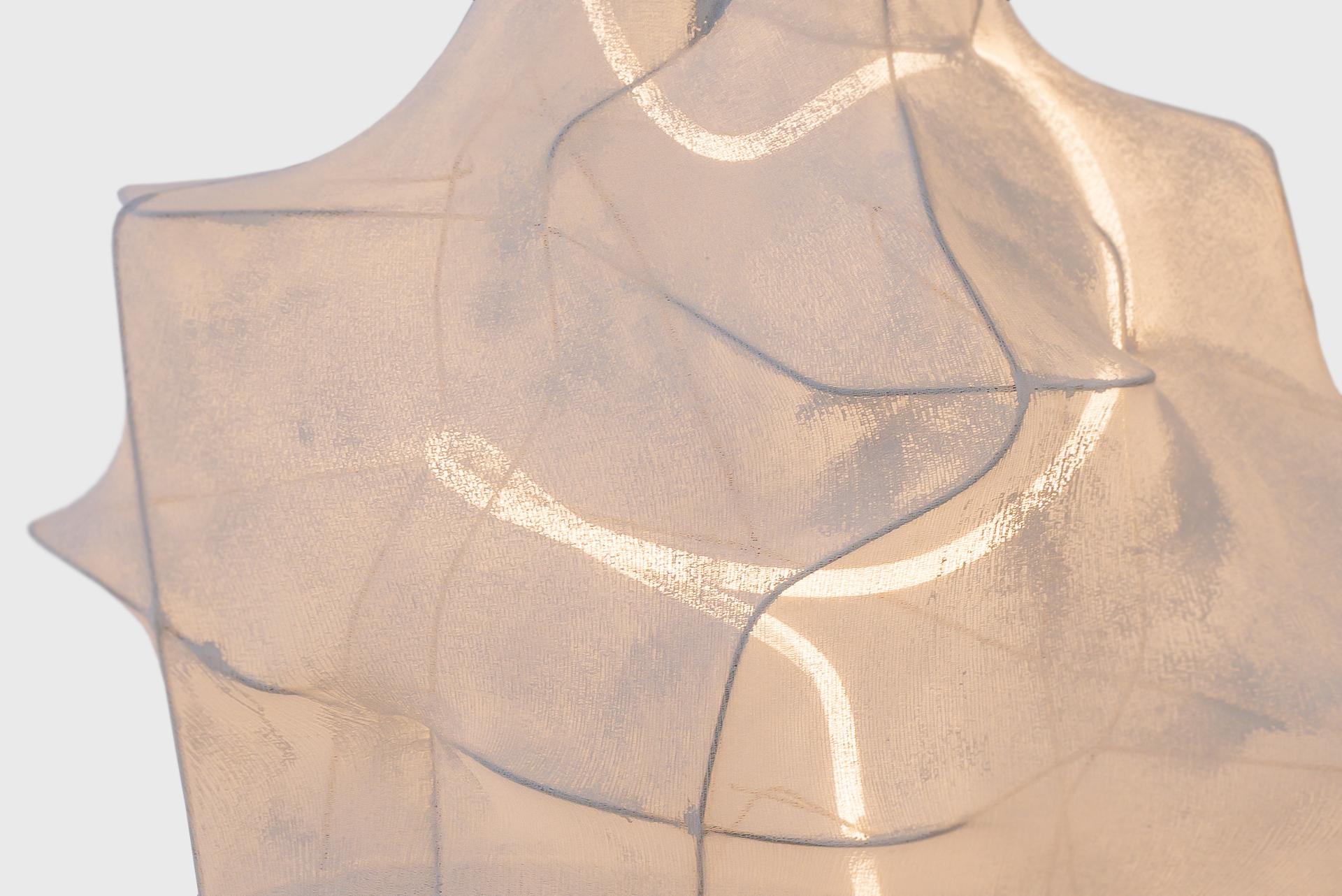 Acier Lampadaire blanc contemporain 04, Oliver & Frederik, tricot et acier, lampe LED en vente