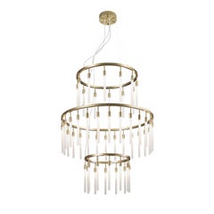 Contemporary White Glass 52-lights Chandelier by Il Paralume Marina