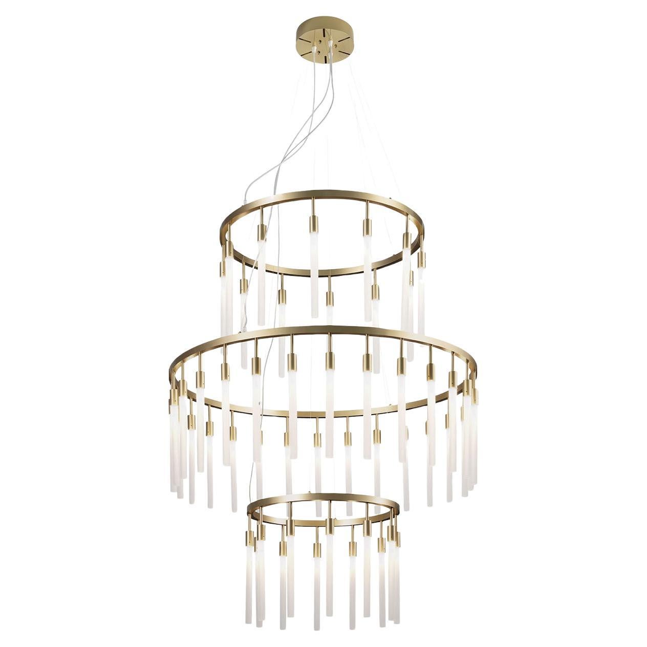 Contemporary White Glass 52-lights Chandelier by Il Paralume Marina