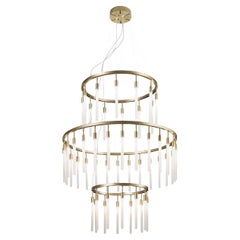 Contemporary White Glass 52-lights Chandelier by Il Paralume Marina