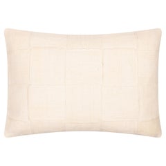 Couvercle de coussin contemporain blanc tissé à la main