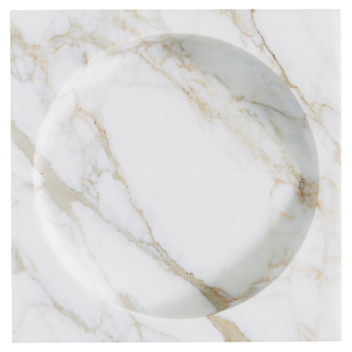 Contemporary White Marble Block Big Poche Rond by Henry Wilson For Sale
