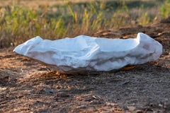 Contemporary white marble conversation chair