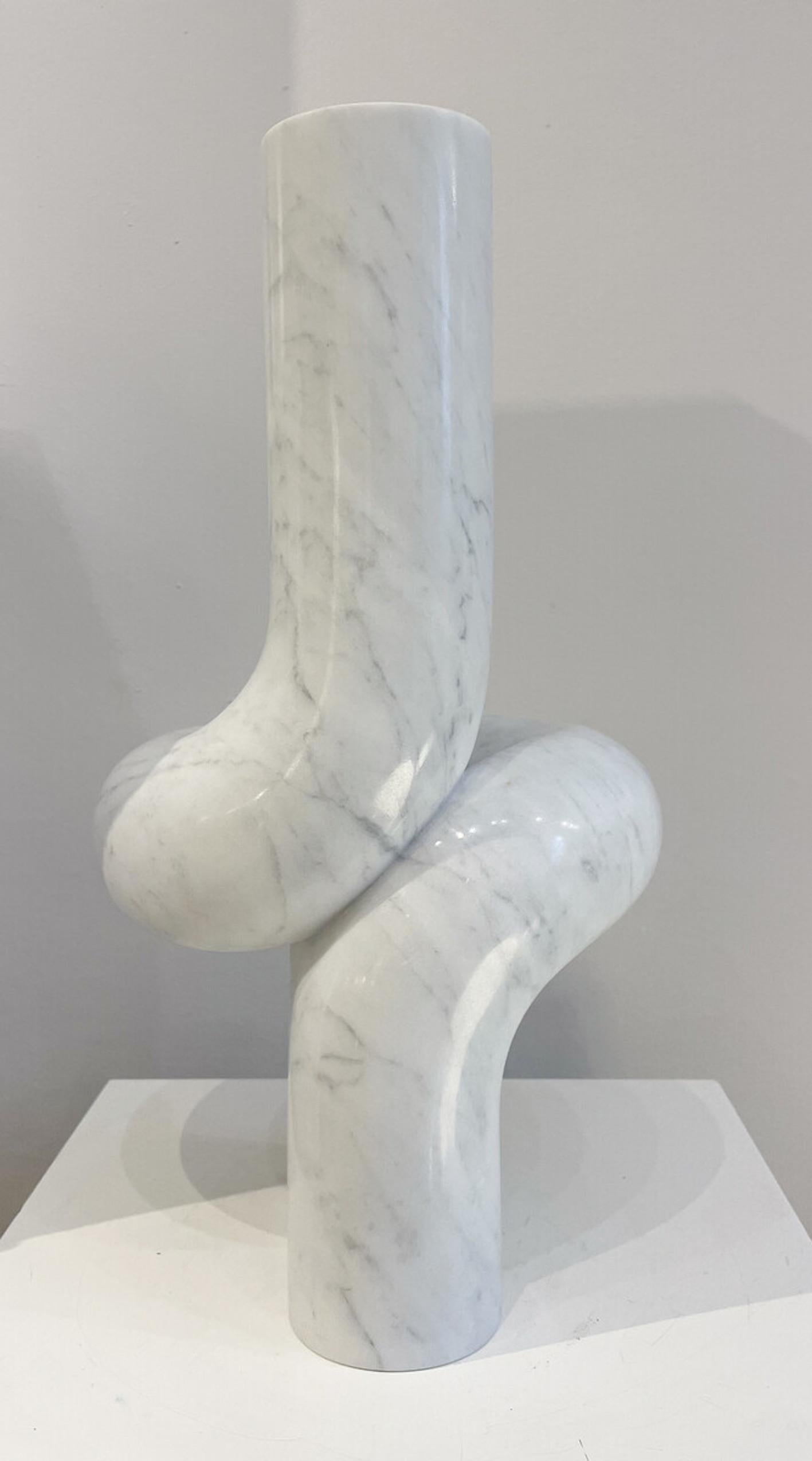 Contemporary White Marble Sculpture by Piet Van Loocke, Belgium For Sale 1