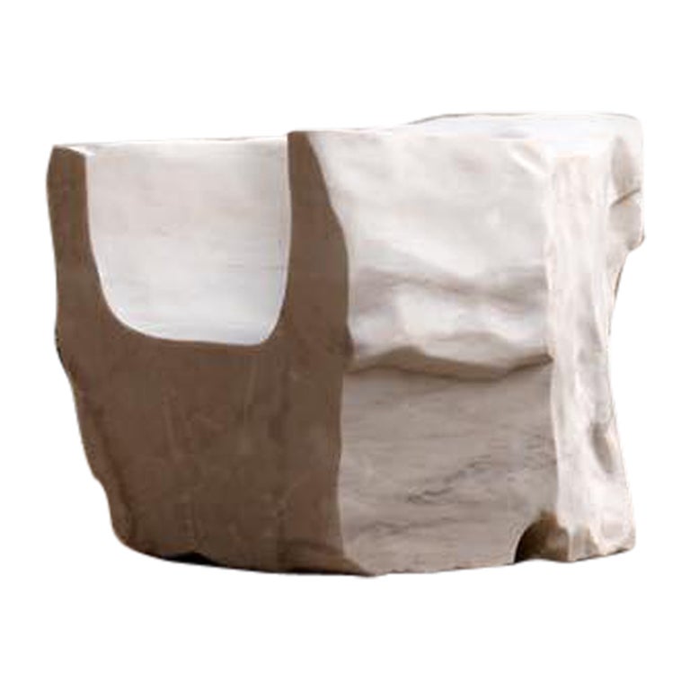 Contemporary white marble tooth chair