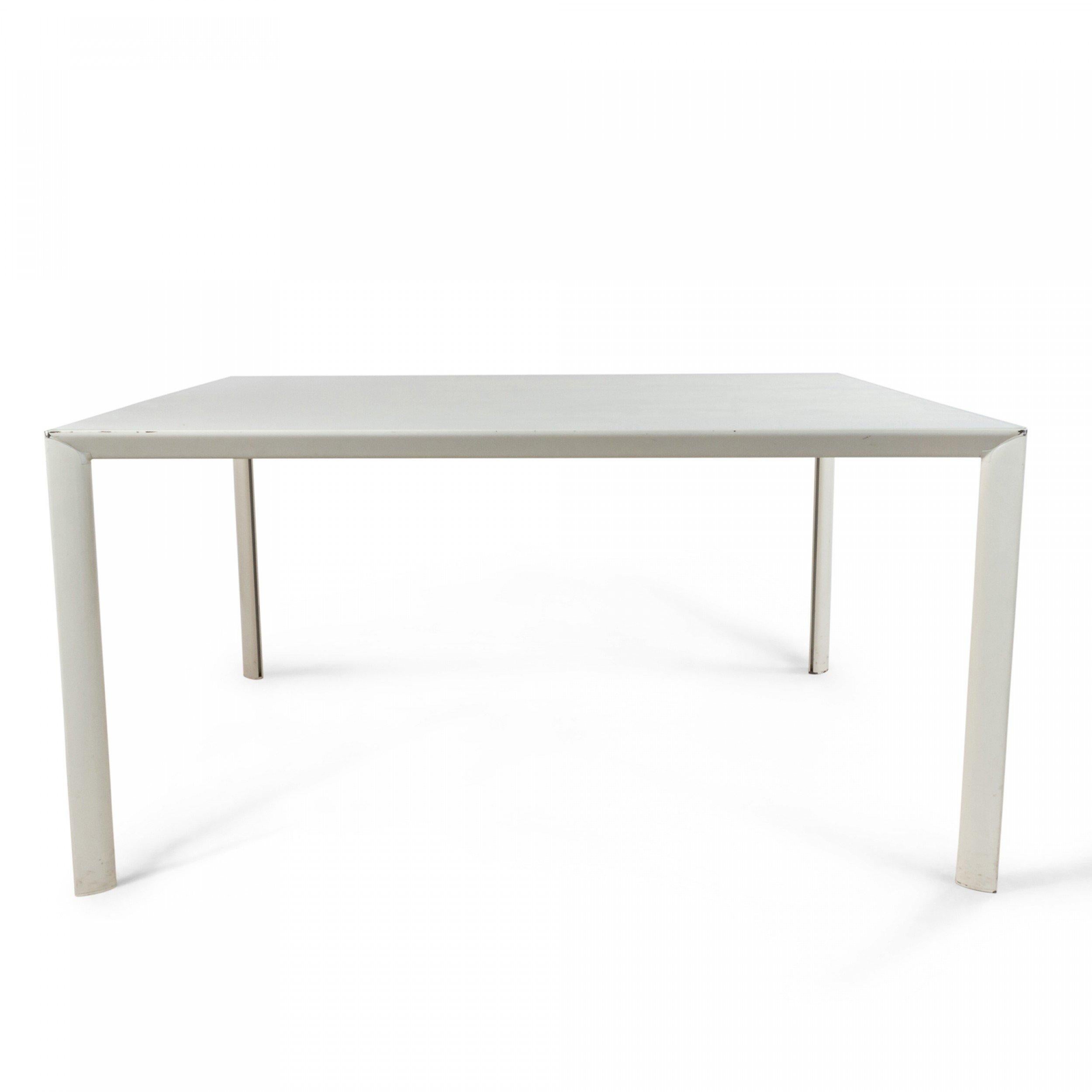 Modern Contemporary White Metal Square Work Tables For Sale