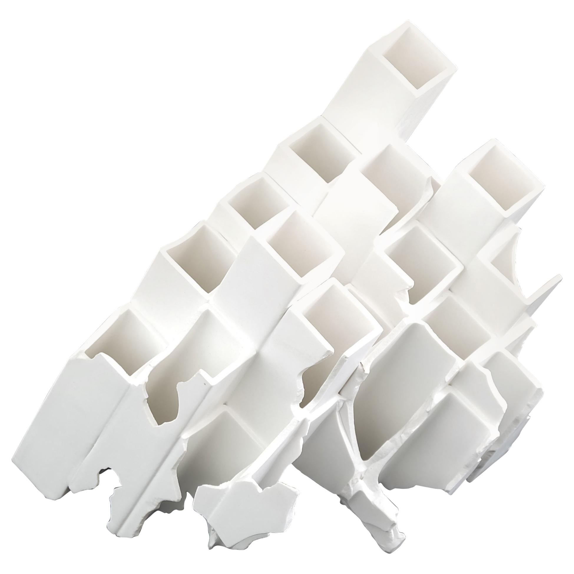 Contemporary White Minimal Porcelain Sculpture by Japanese Artist For Sale
