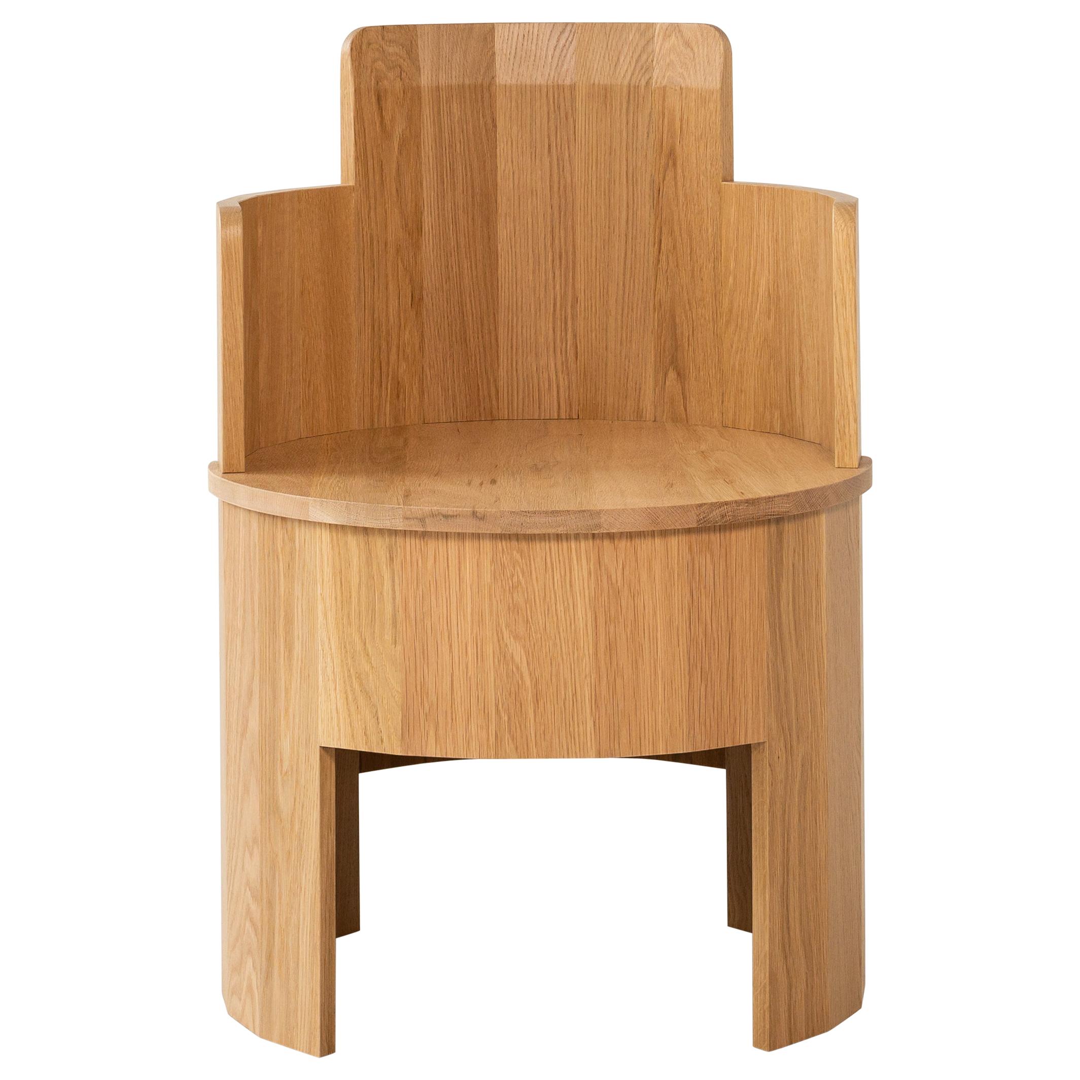 Contemporary White Oak Wood Cooperage Chair by Fort Standard, In Stock