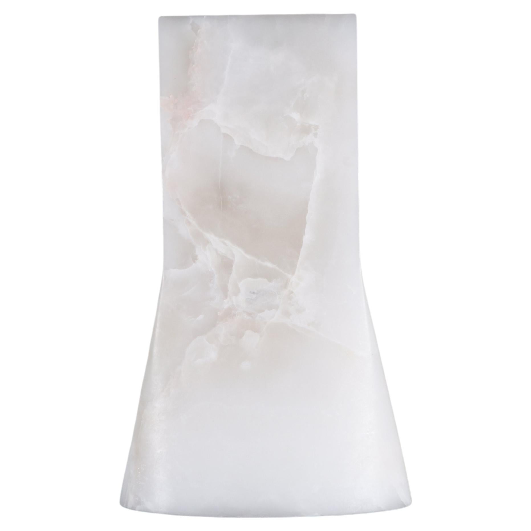 Contemporary White Onyx Vase, Ruta Vase by Lucas Morten For Sale at 1stDibs