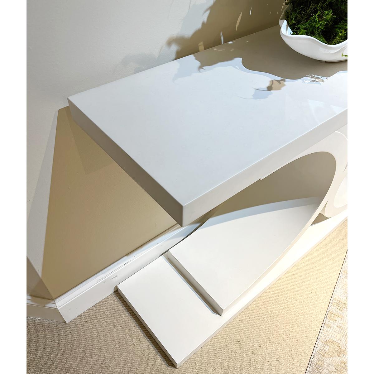 Modern Contemporary White Painted Console For Sale