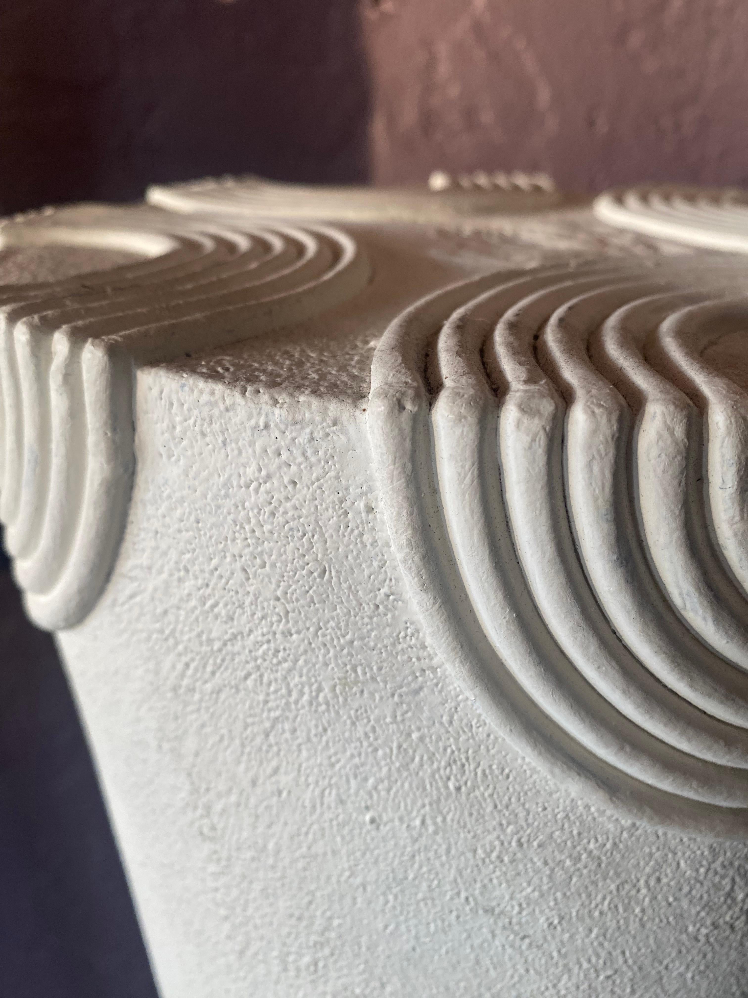 American Contemporary White Plaster Pedestal in Greek Revival Style For Sale
