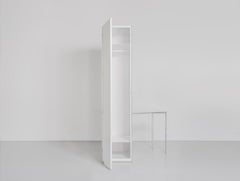 Tavolino contemporaneo in acciaio verniciato a polvere bianco Armadio Sam Chermayeff