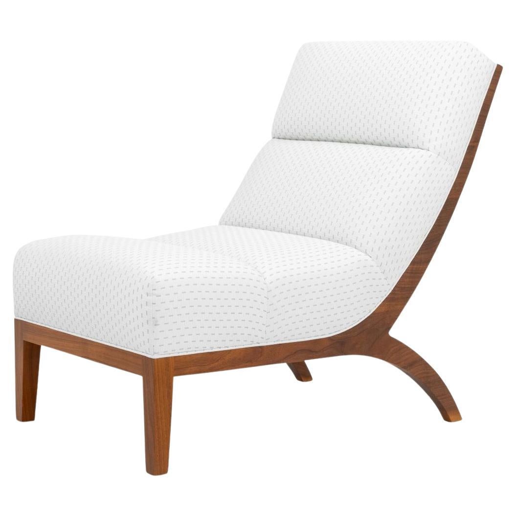 Chaise longue contemporaine tapissée en blanc