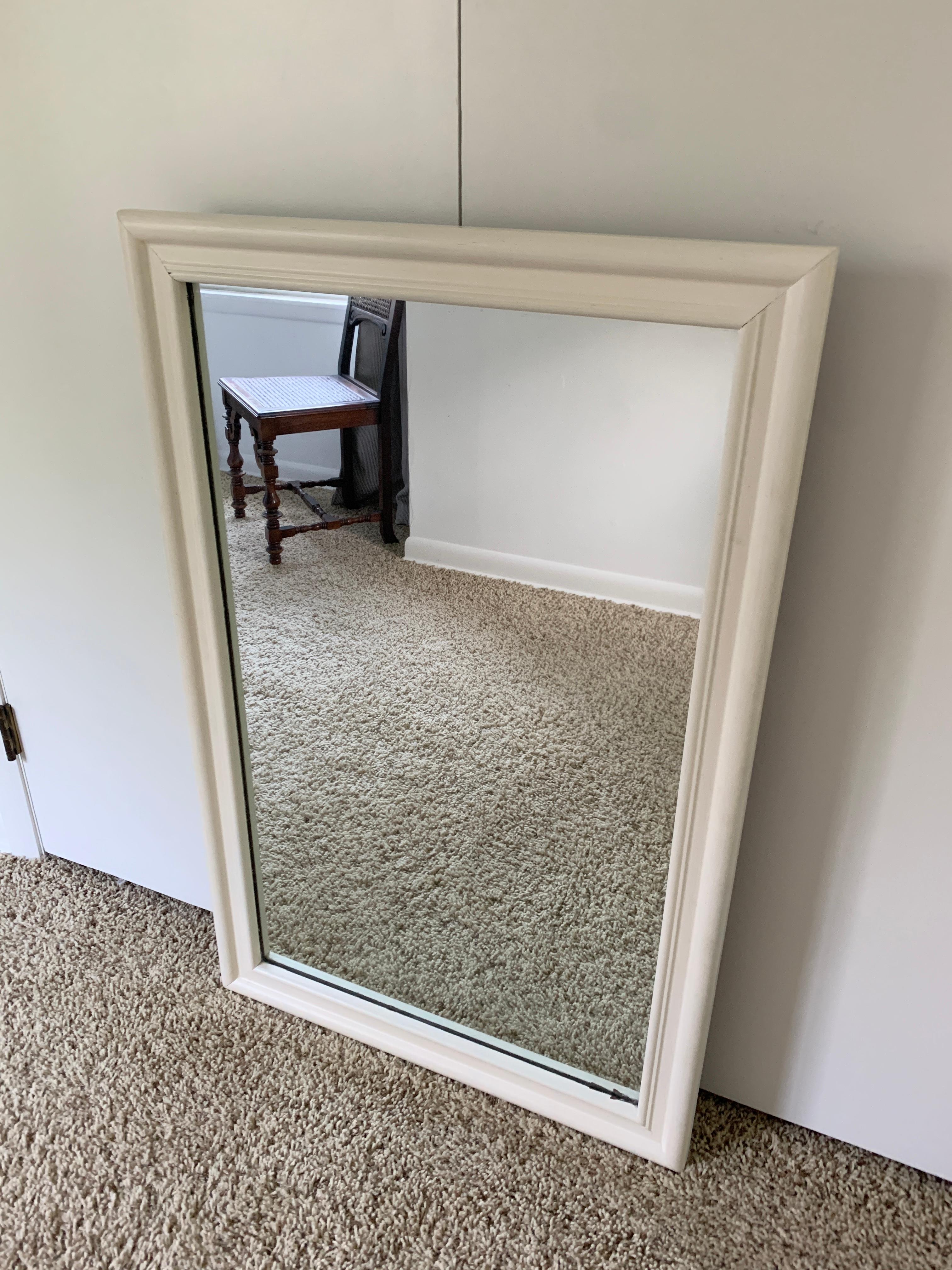 Modern Contemporary White Wall Mirror, Late 20th Century For Sale