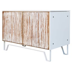 Contemporary White Wood Two Door Credenza by Studio Melrose