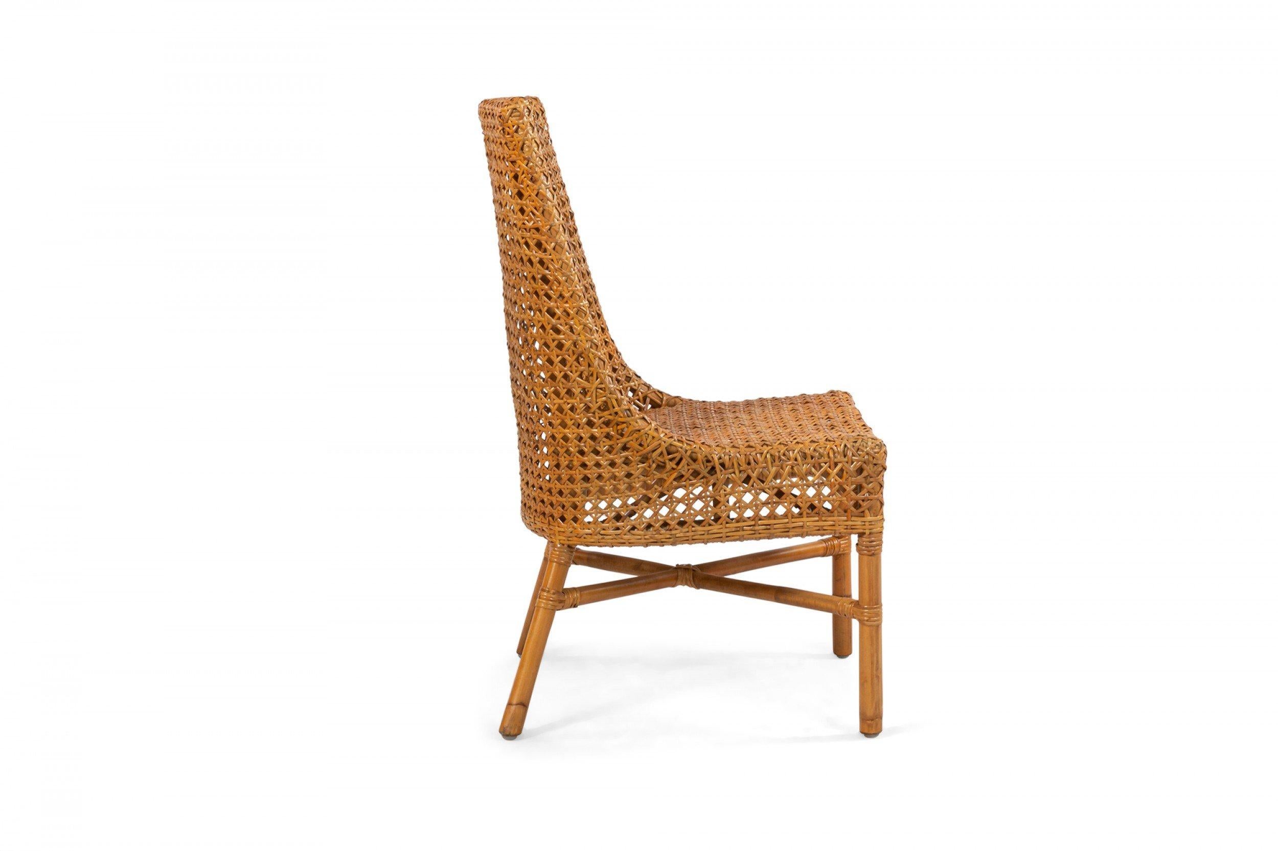 Contemporary Wicker Side Chairs In Good Condition For Sale In New York, NY