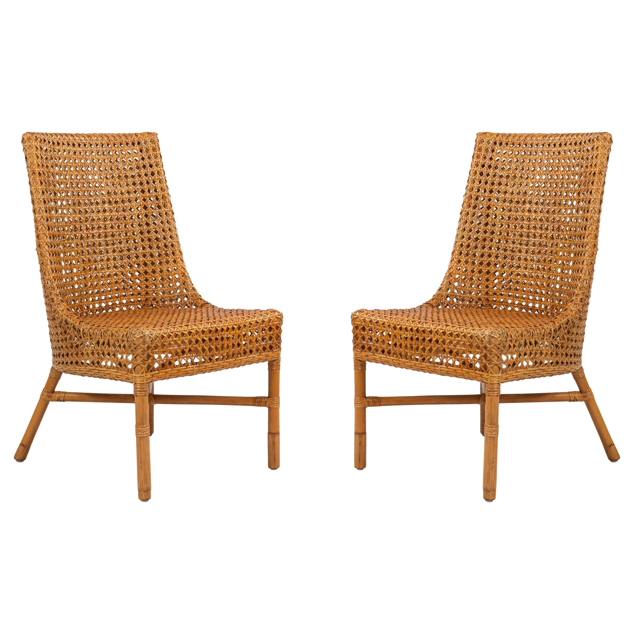 Contemporary Wicker Side Chairs